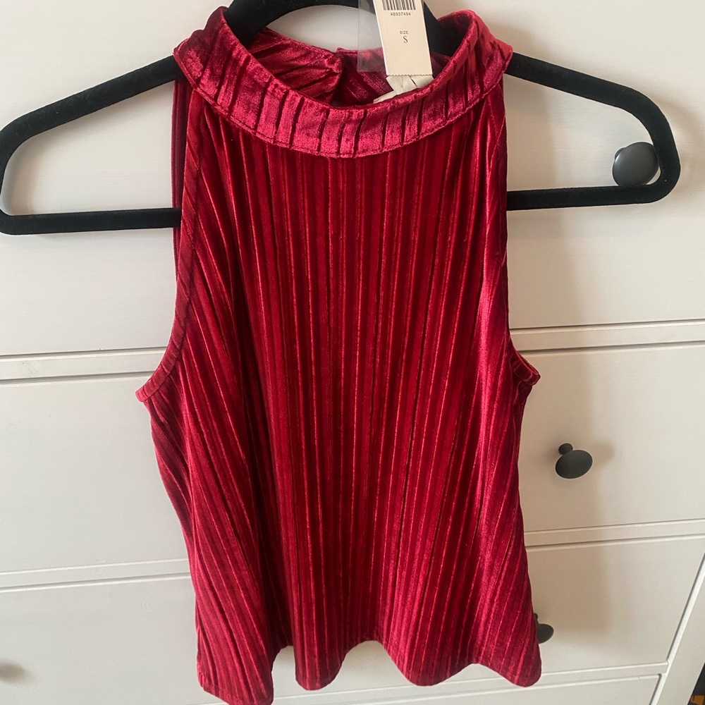 Anthropologie maroon velvet top